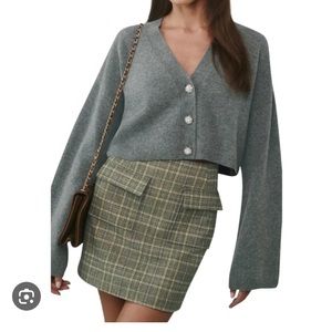 Reformation Val Wool Cropped Cardigan